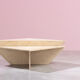 Post-modern triangular travertine lounge coffee tables, 1970s
