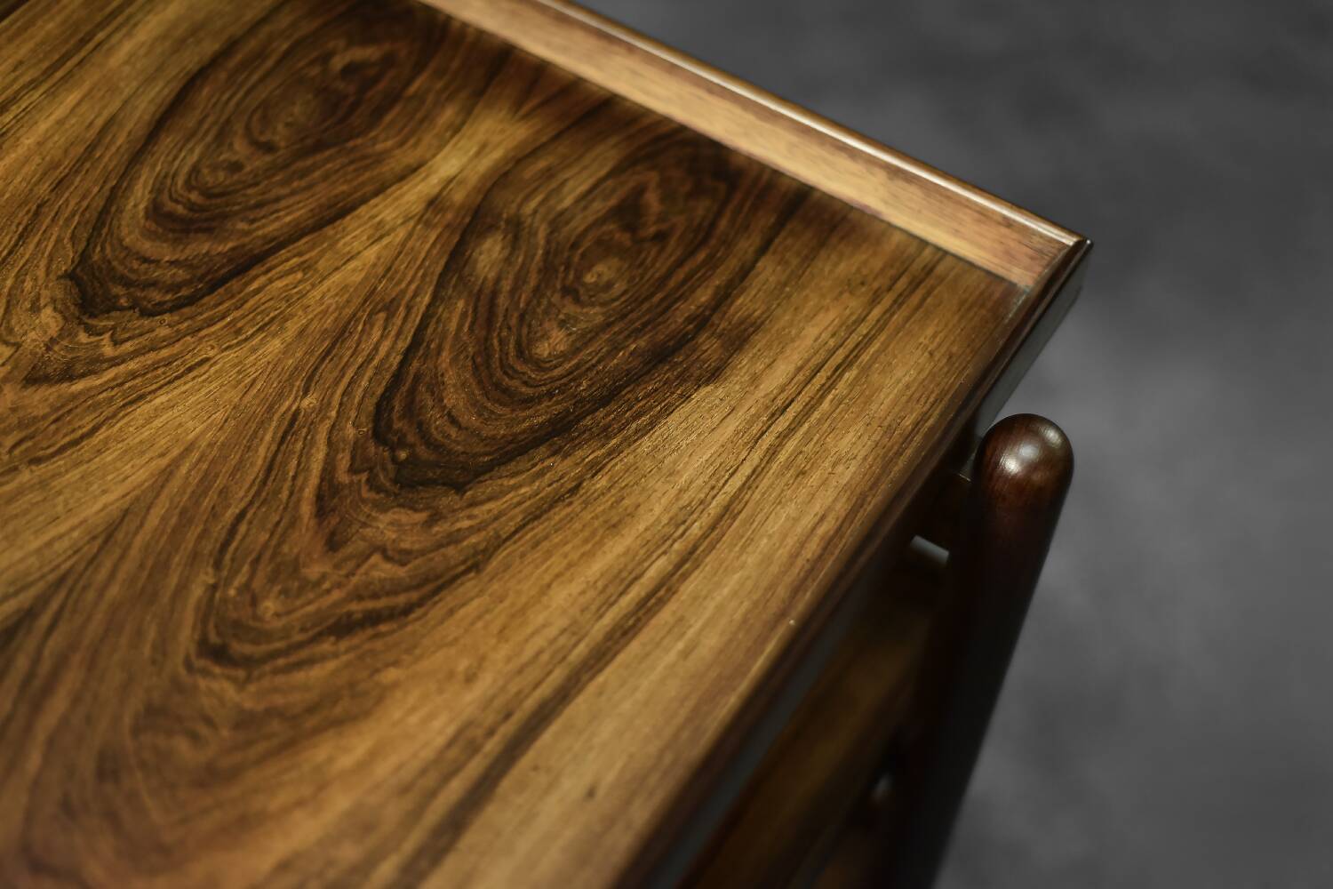 Vintage Danish dessert table in rosewood.