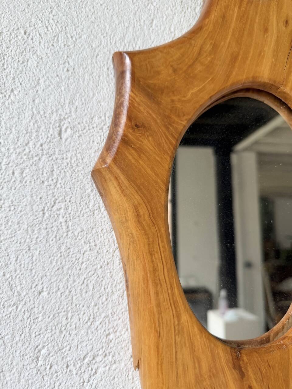 Set de 4 miroirs organiques brutalistes en bois années 50