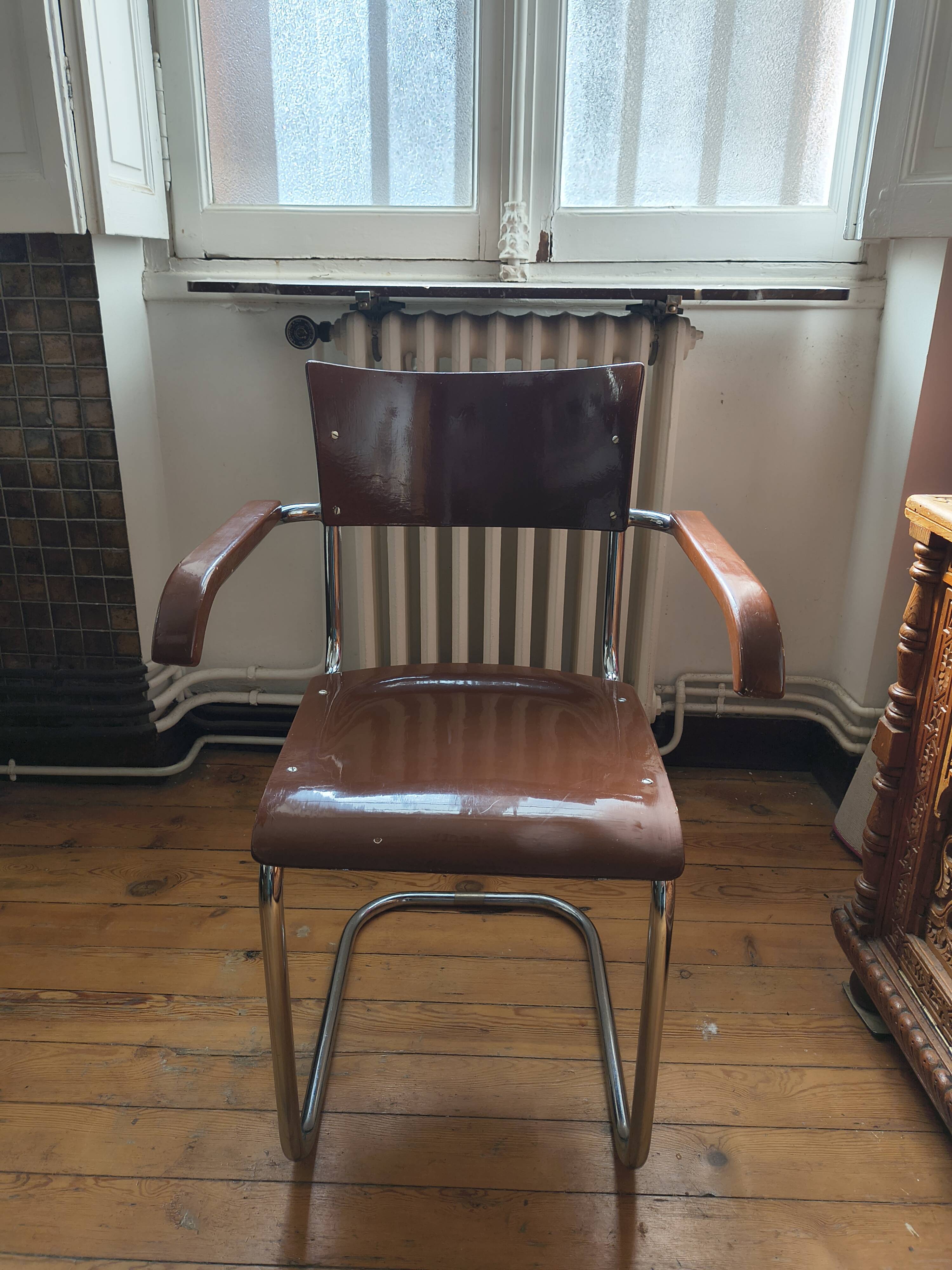 Set of Bauhaus style armchairs Mart Stam S34 – Chrome & wood