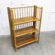 1970s honey-colored folding bamboo shelf