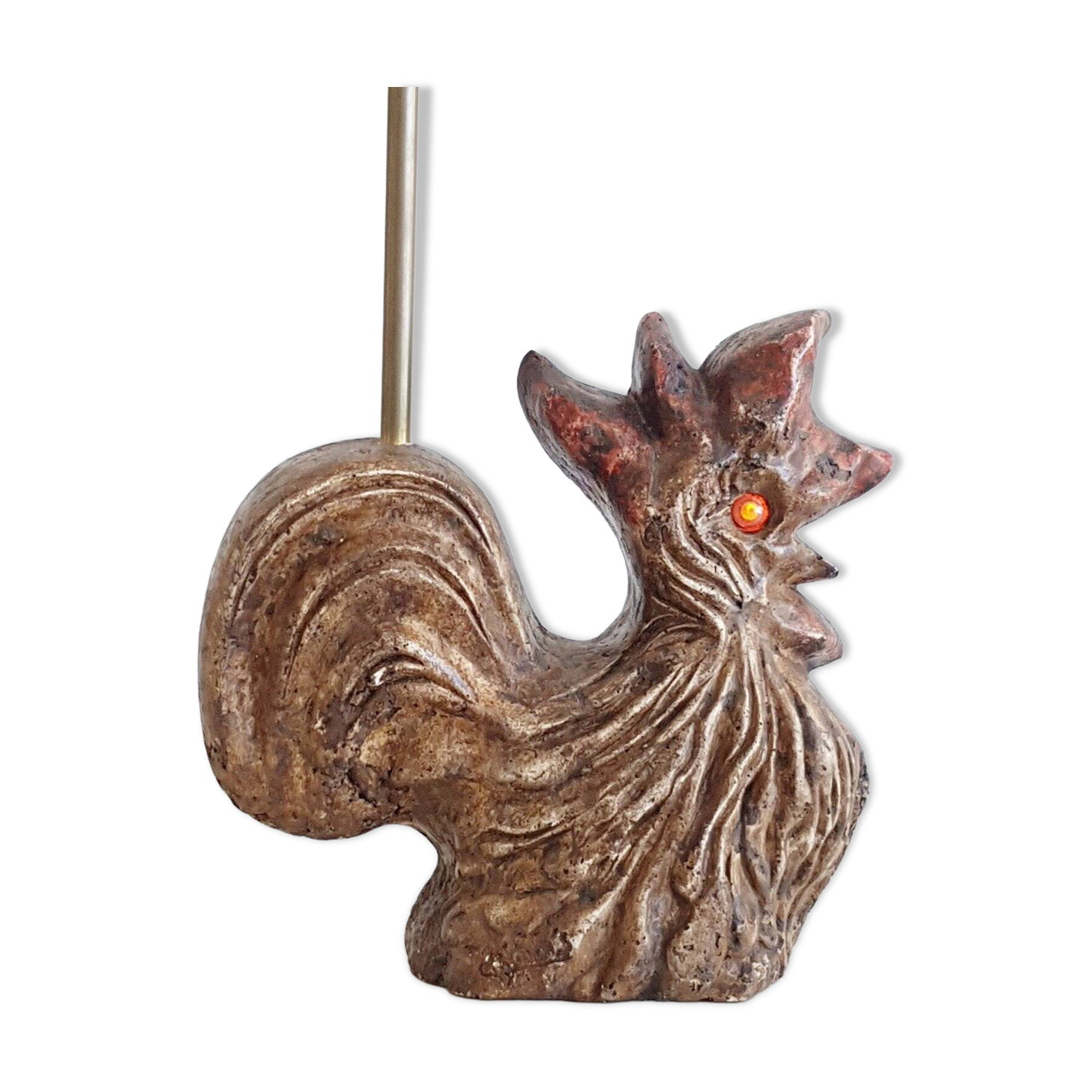 Vintage 60s-70s ceramic rooster lamp base signed