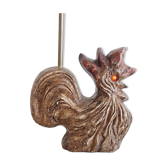 Pied de lampe coq en céramique vintage années 60-70 signé