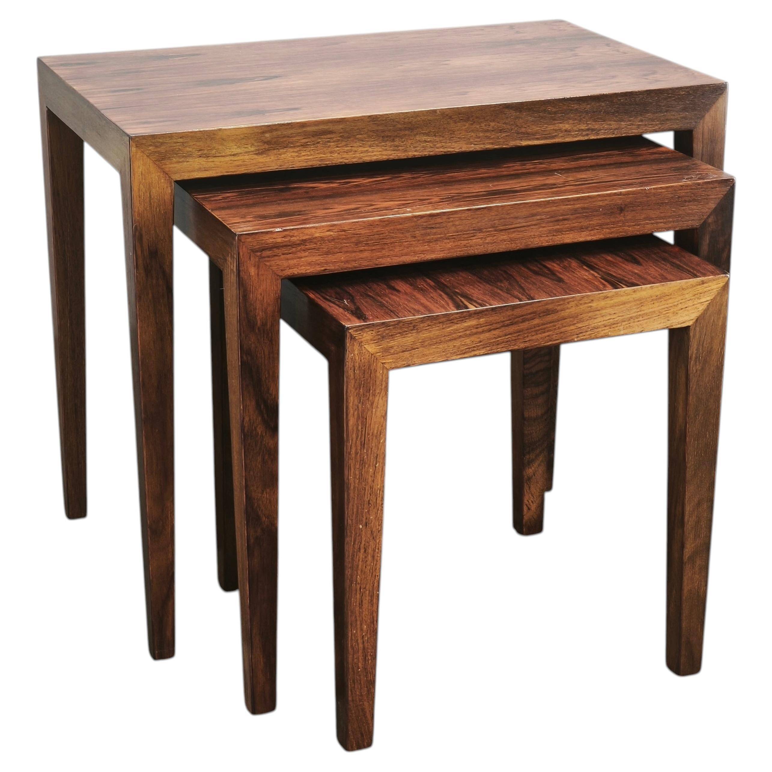 Severin Hansen Nesting Tables for Haslev, Denmark, 1960s