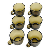 Lot of 6 Vintage Amber Glass Service Station Cups