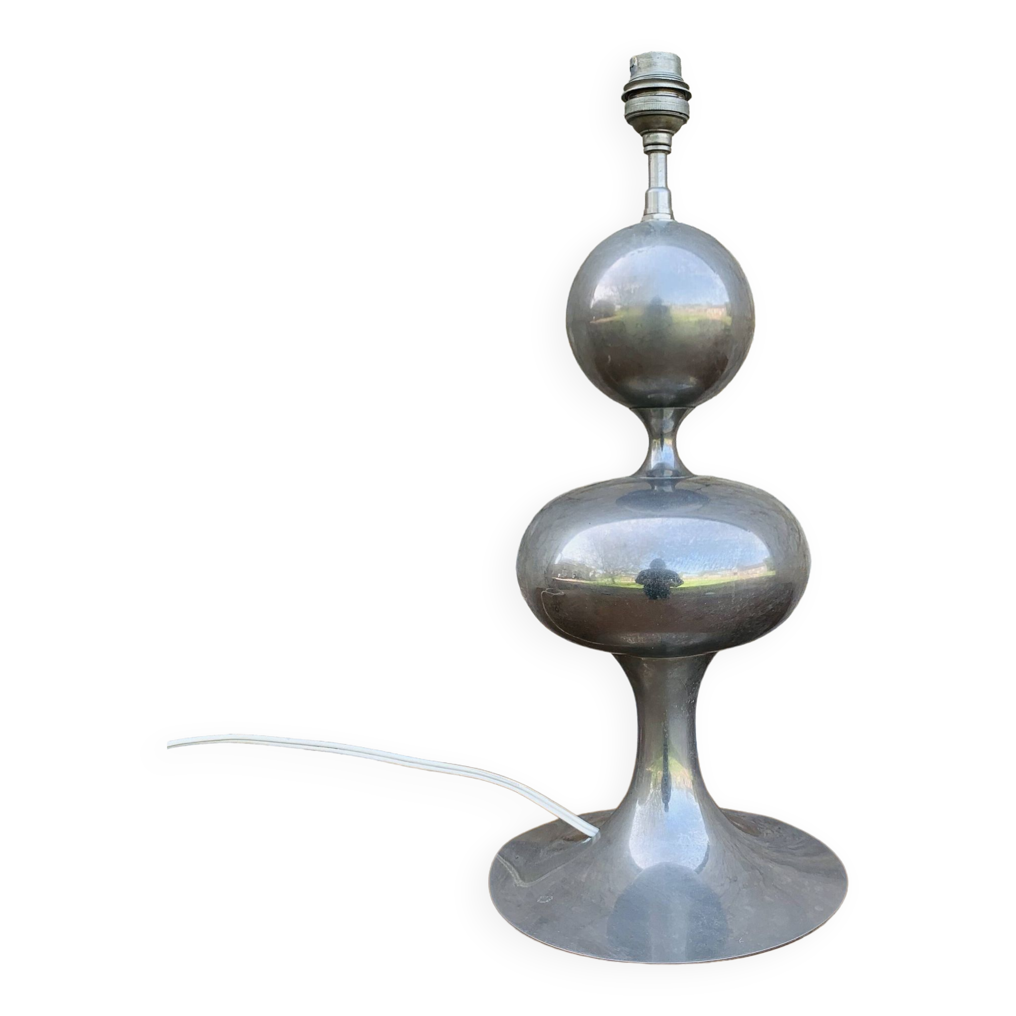 Table lamp chrome foot tulip 1970