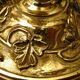 Pair of old torches candle holders bronze brass floral decoration Ht 18,8 cm ref A173/40