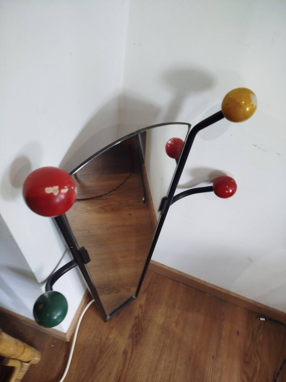 Miroir porte-manteau vintage années 1957