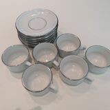 Set of six apilco coffee cups with saucers