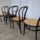Set of 4 Mix&Match Thonet Style Dining Chairs / Black Bentwood Cane Chairs