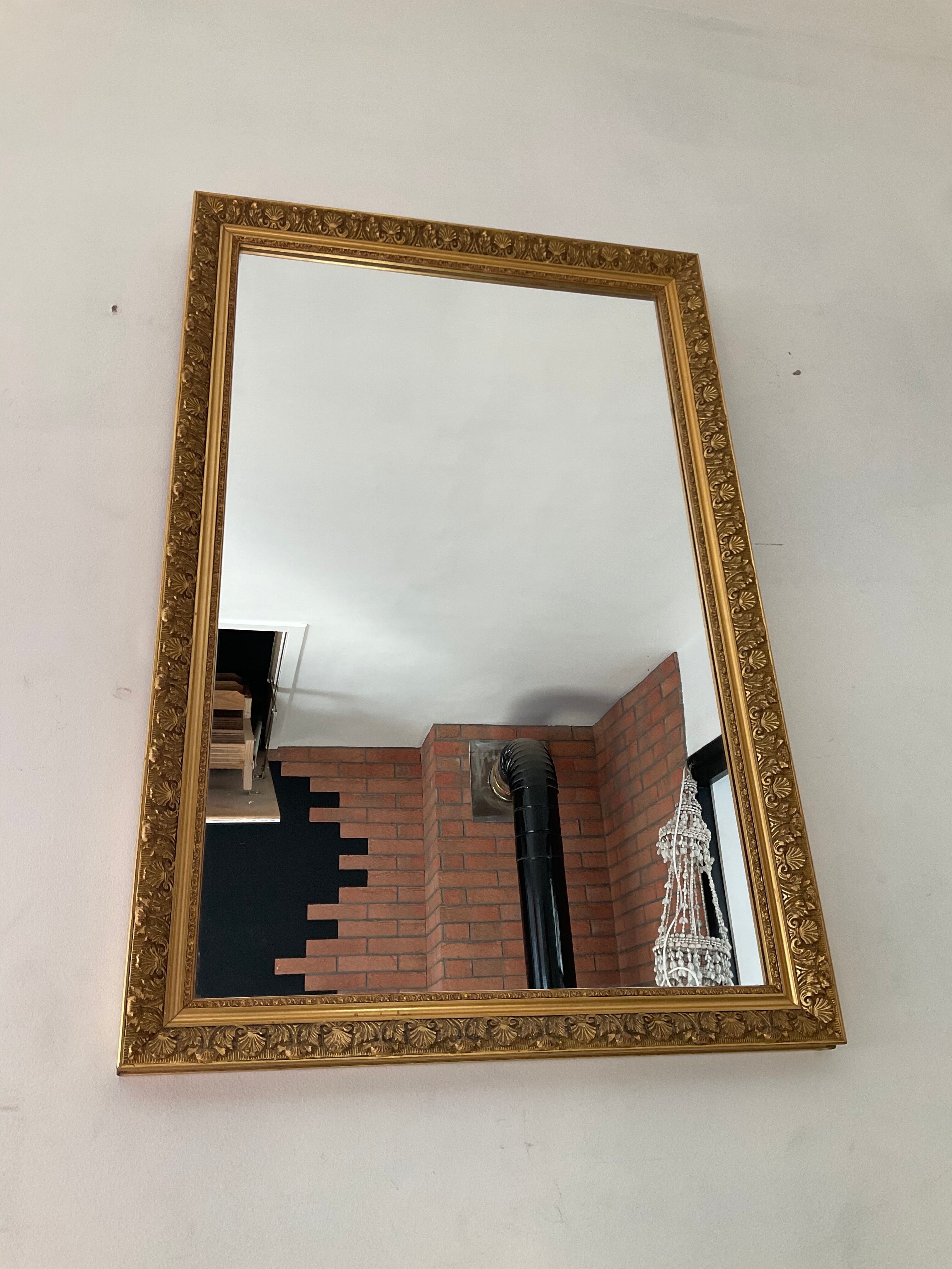Old gilded wooden mirror 71x47cm