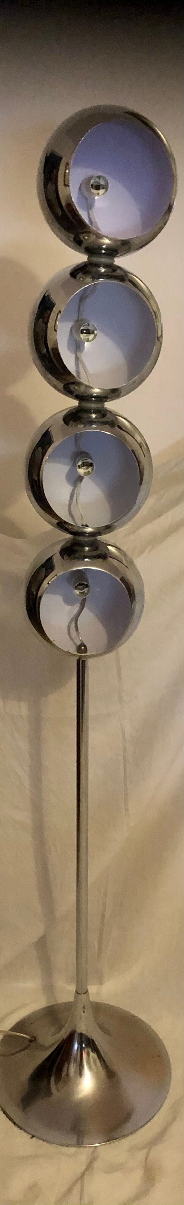 Floor lamp Space age metal chrome vintage