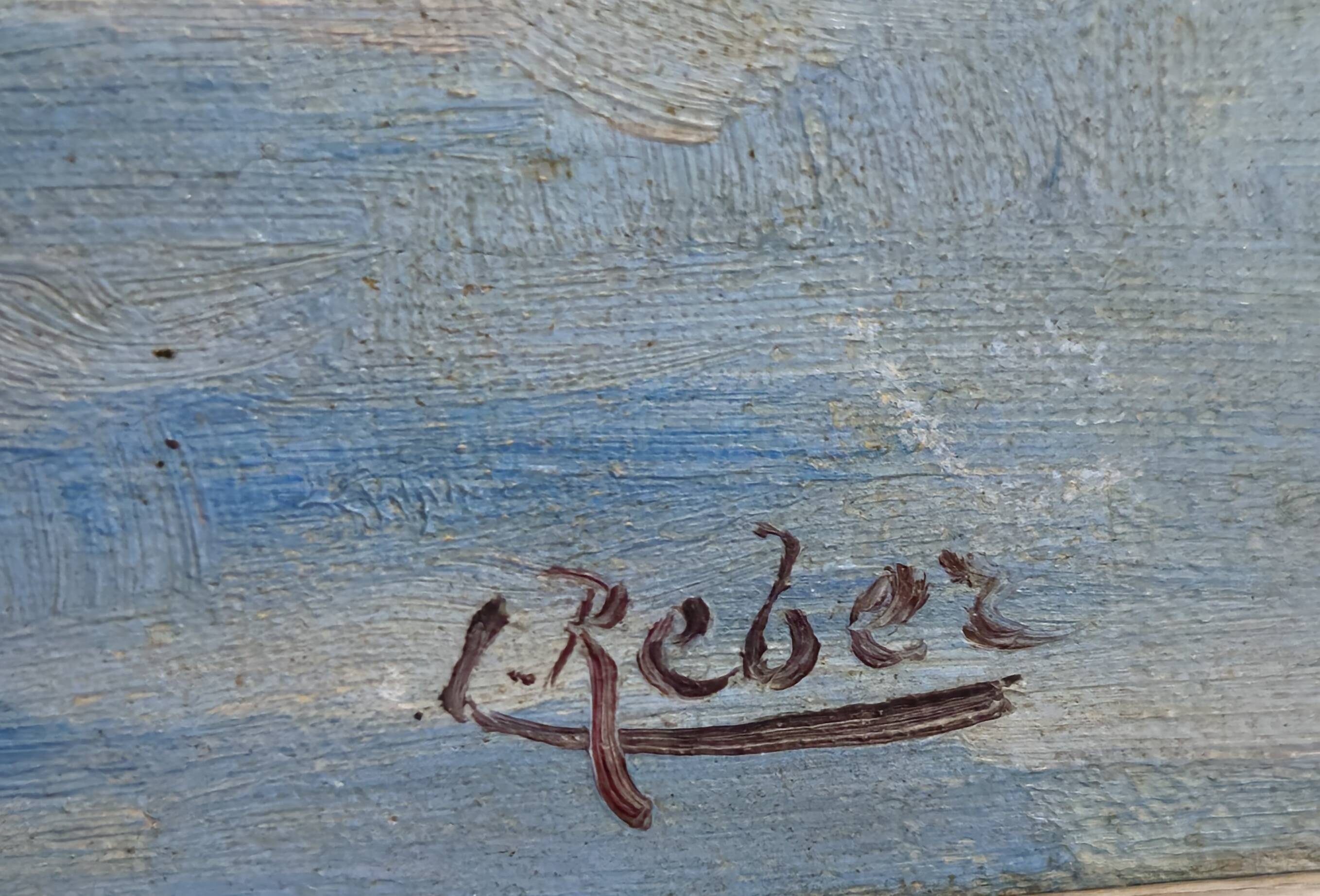 Reber – Marine au voilier – Huile sur toile Charmante huile sur toile signé