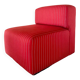 Pair of red striped armchairs from the 1980s
