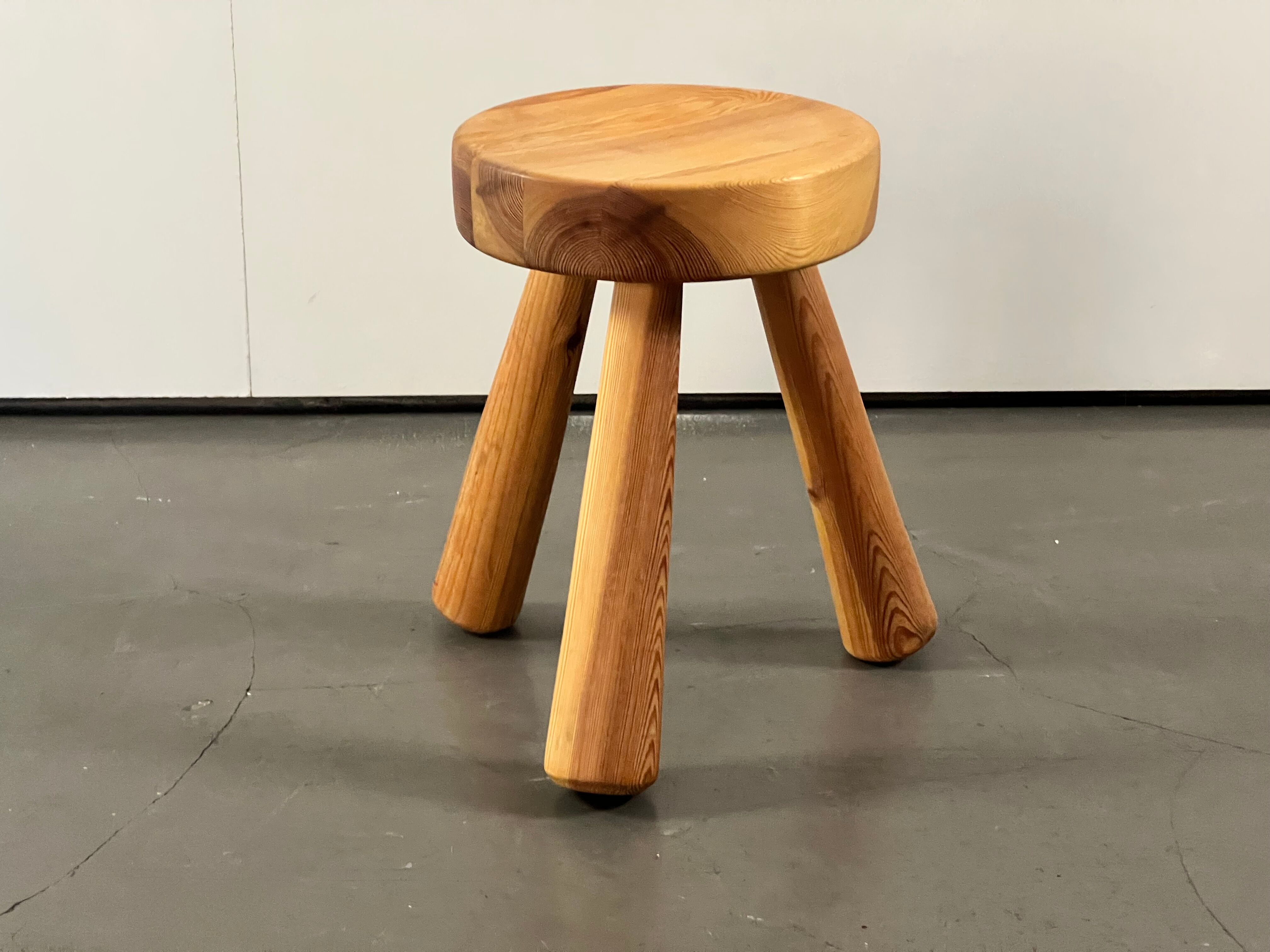 Solid pine stool by Ingvar Hildingsson