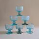 Ensemble de 6 coupelles en verre bullé bleu