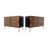 Paire de buffets scandinaves années 60 en acajou et palissandre