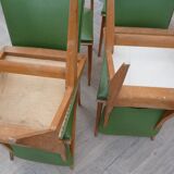 6 vintage Scandinavian chairs compass feet