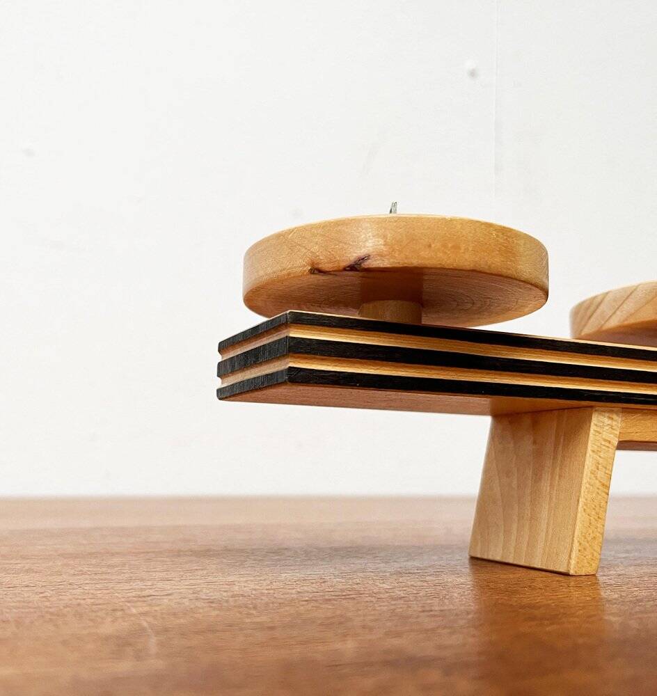 Mid-century wooden candlestick, 1960s