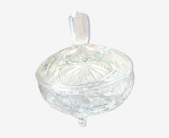 Bonbonnière en cristal sur 3 pieds