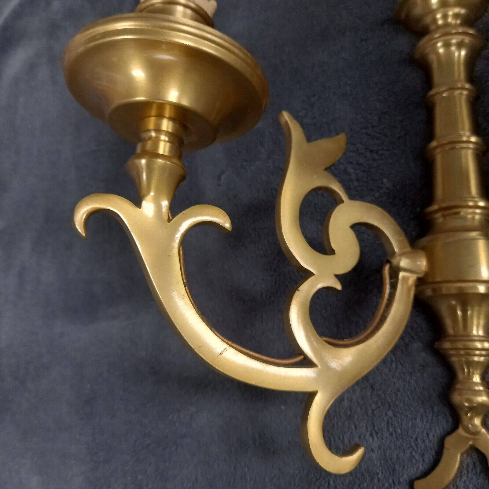 Pair of English Georgian style gilt bronze wall lights