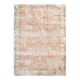 8x11 Orange & Blue Bordered Turkish Vintage Rug, Rugs For Bedroom, Antique