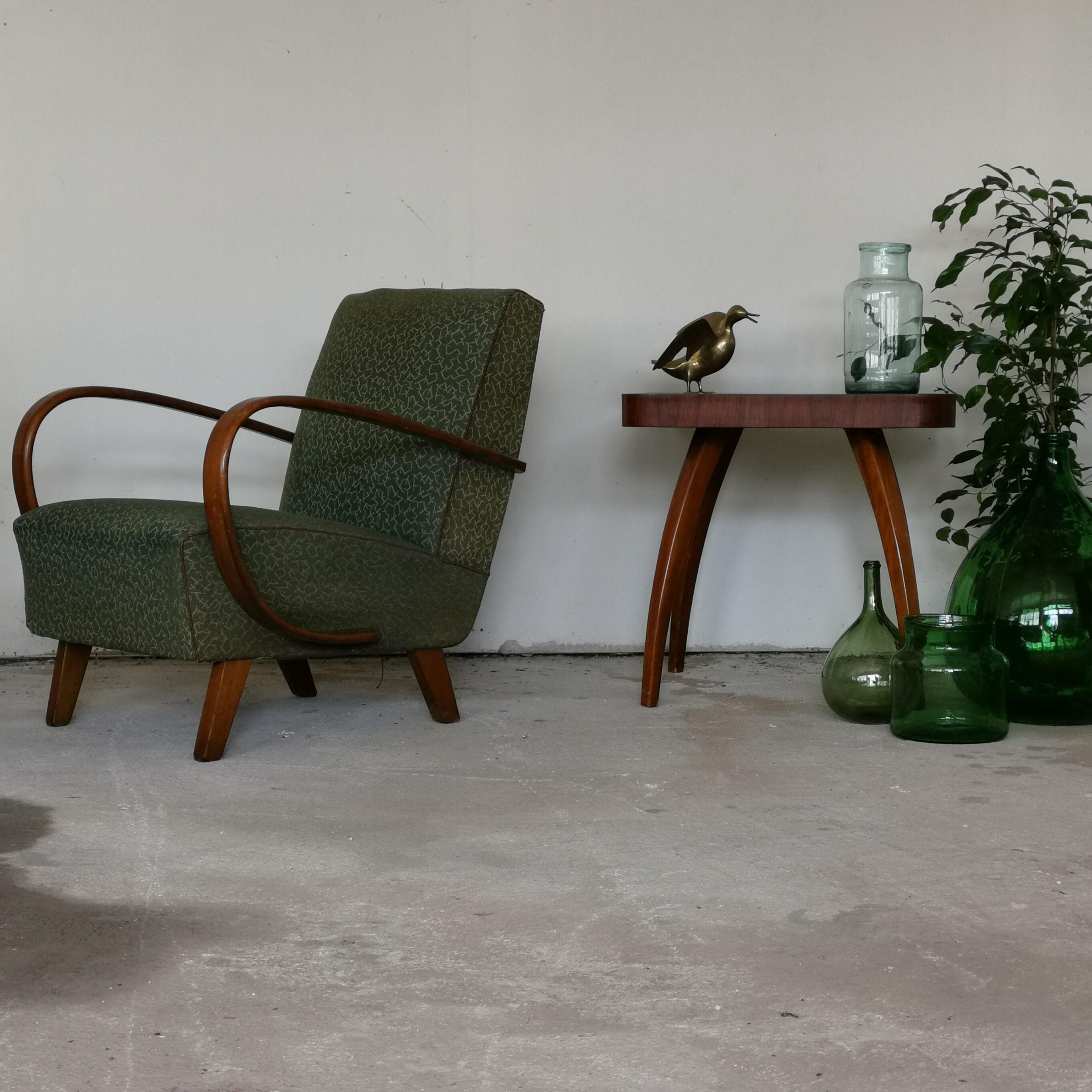 Pair of armchairs H72 by Jindrich Halabala for Ton - Thonet