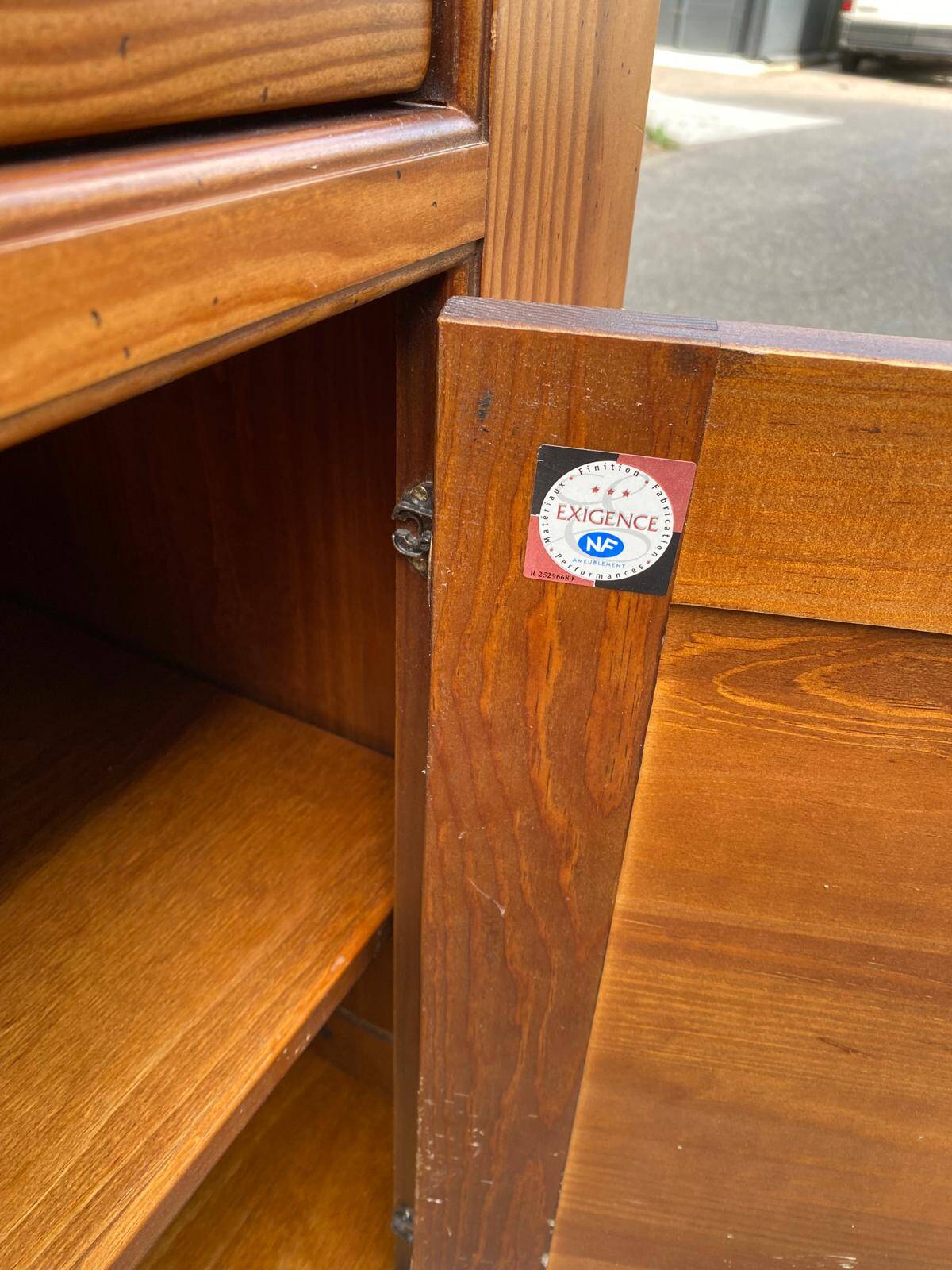 Scandinavian solid wood sideboard with 3 doors and 6 drawers, 160 cm