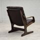 Fauteuil scandinave en cuir marron, années 1970