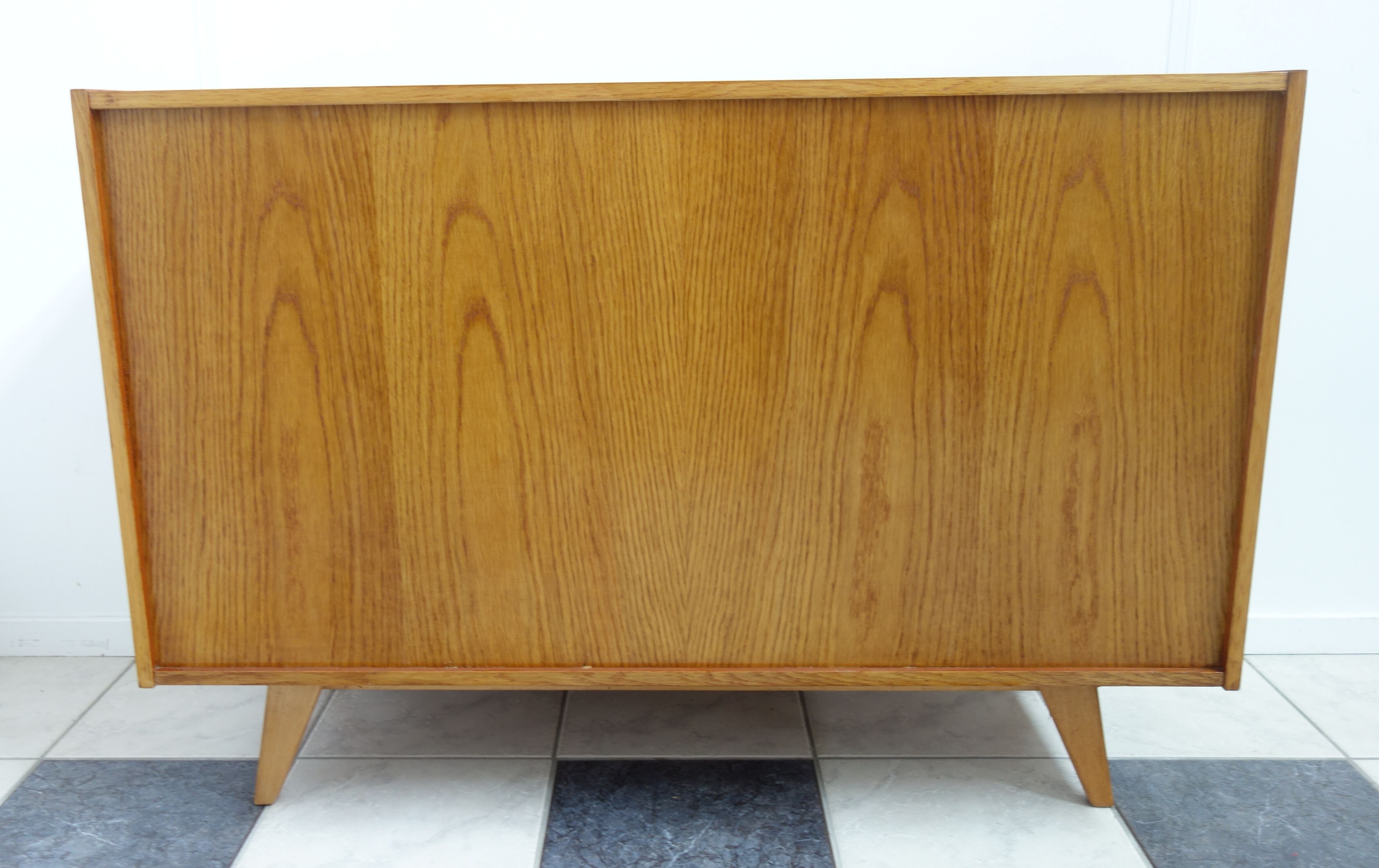 Jiri Jiroutek pink and black sideboard  Interier Praha 1960