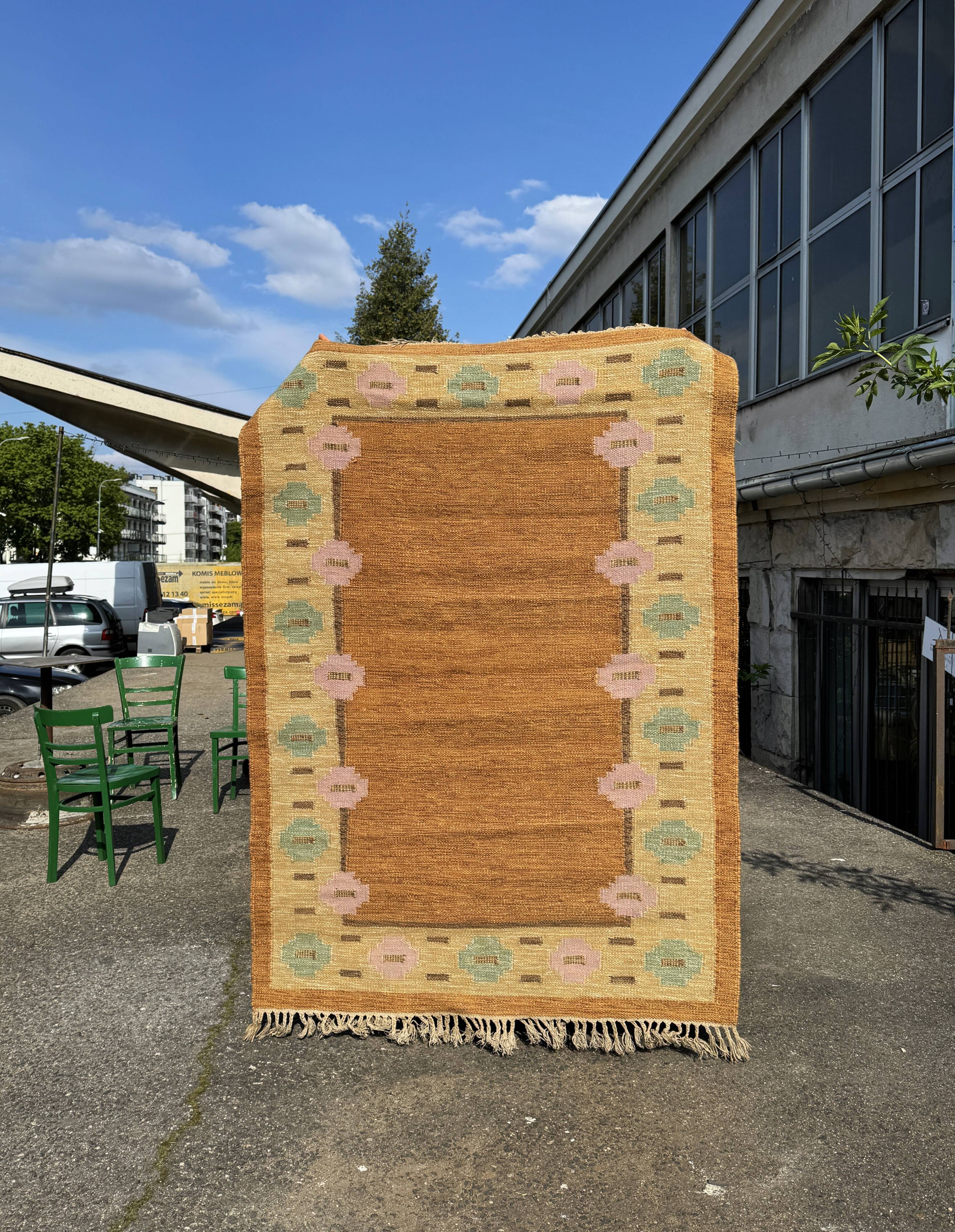 Röllakan wool carpet, sweden 1960s/1970s, vintage, mid-c modern