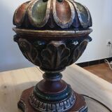 Vintage 1960s Venetian lamp – wooden base – Total height: 1.00 m