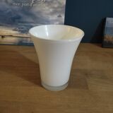 Tulip white glass vase