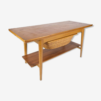 Table en chêne et teck de design danois des années 1960