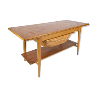 Table en chêne et teck de design danois des années 1960