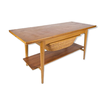 Sewing table in oak and teak of danish from the 1960
