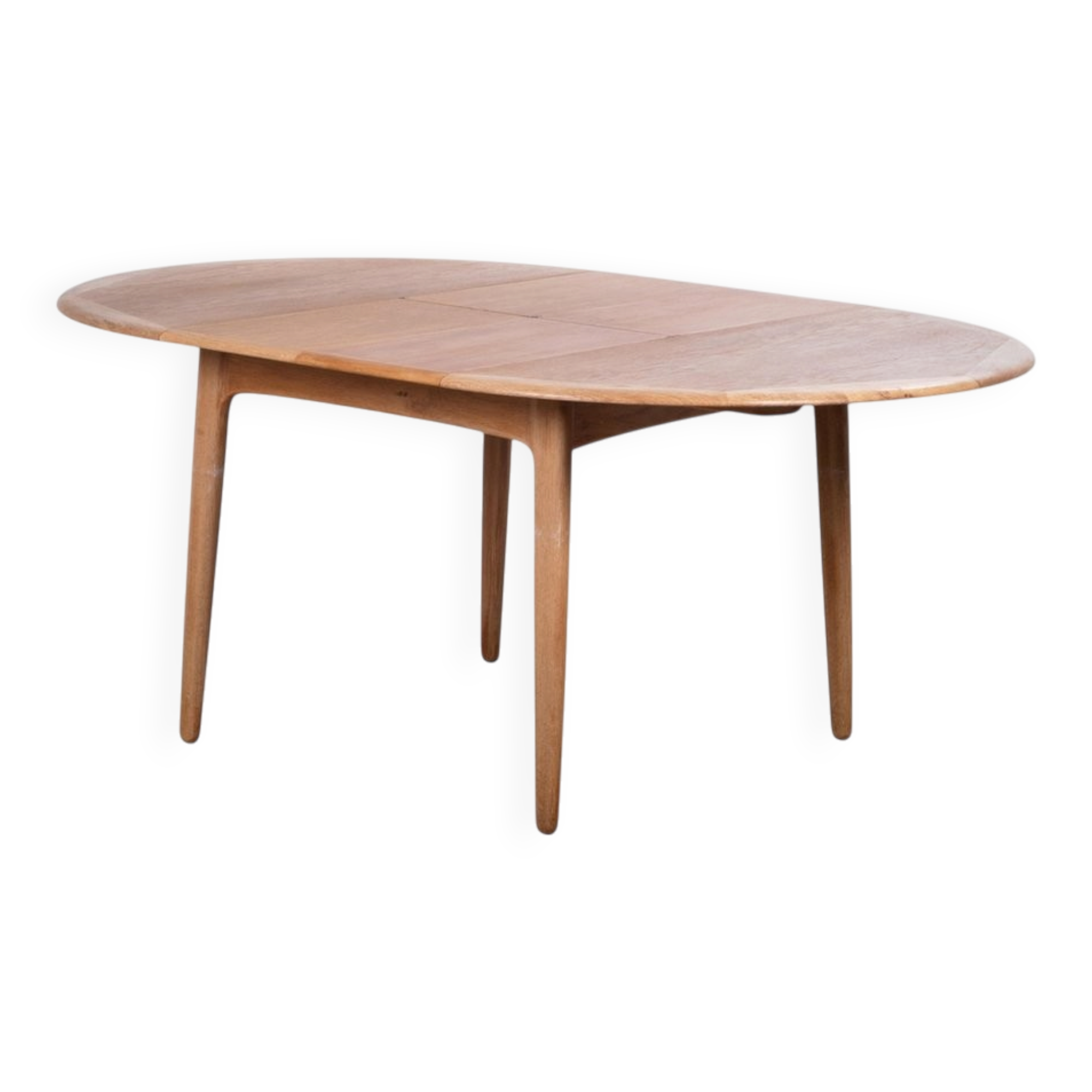 Round Oak Dining Table attributed to Svend Aage Madsen for K. Knudsen, Denmark, 1960s