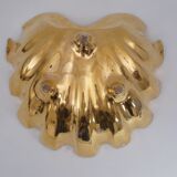 Fabbrica Ferniani Faenza plateau de poche 36,5 cm coquille en majolique, doré, 1800