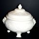 Rare Wedgwood "Patrician" molded opaque earthenware tureen, garland mascaron, England
