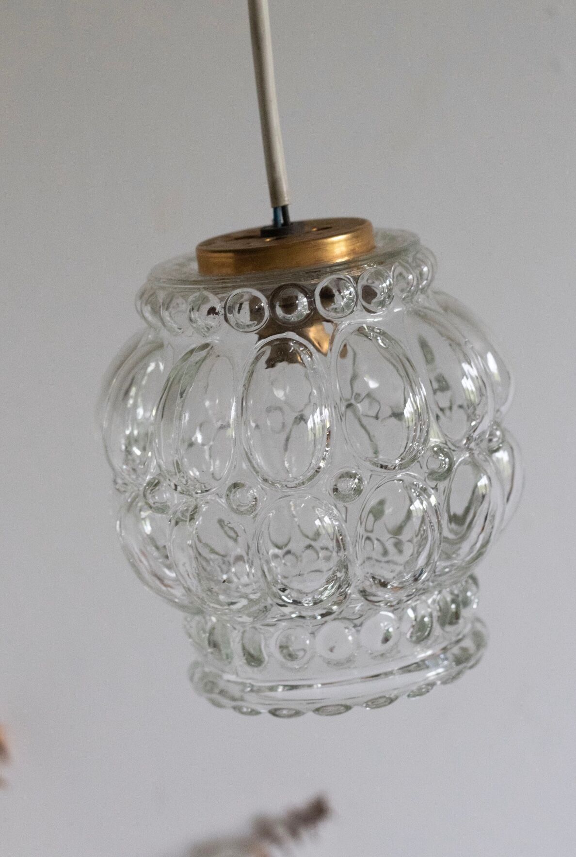 Vintage glass bubble pendant lamp