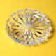 Vintage Heavy Cut Glass Ashtray, Large Round Mid-Century Accessory