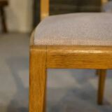 Set of 6 oak chairs by Gaston Poisson, 1940s