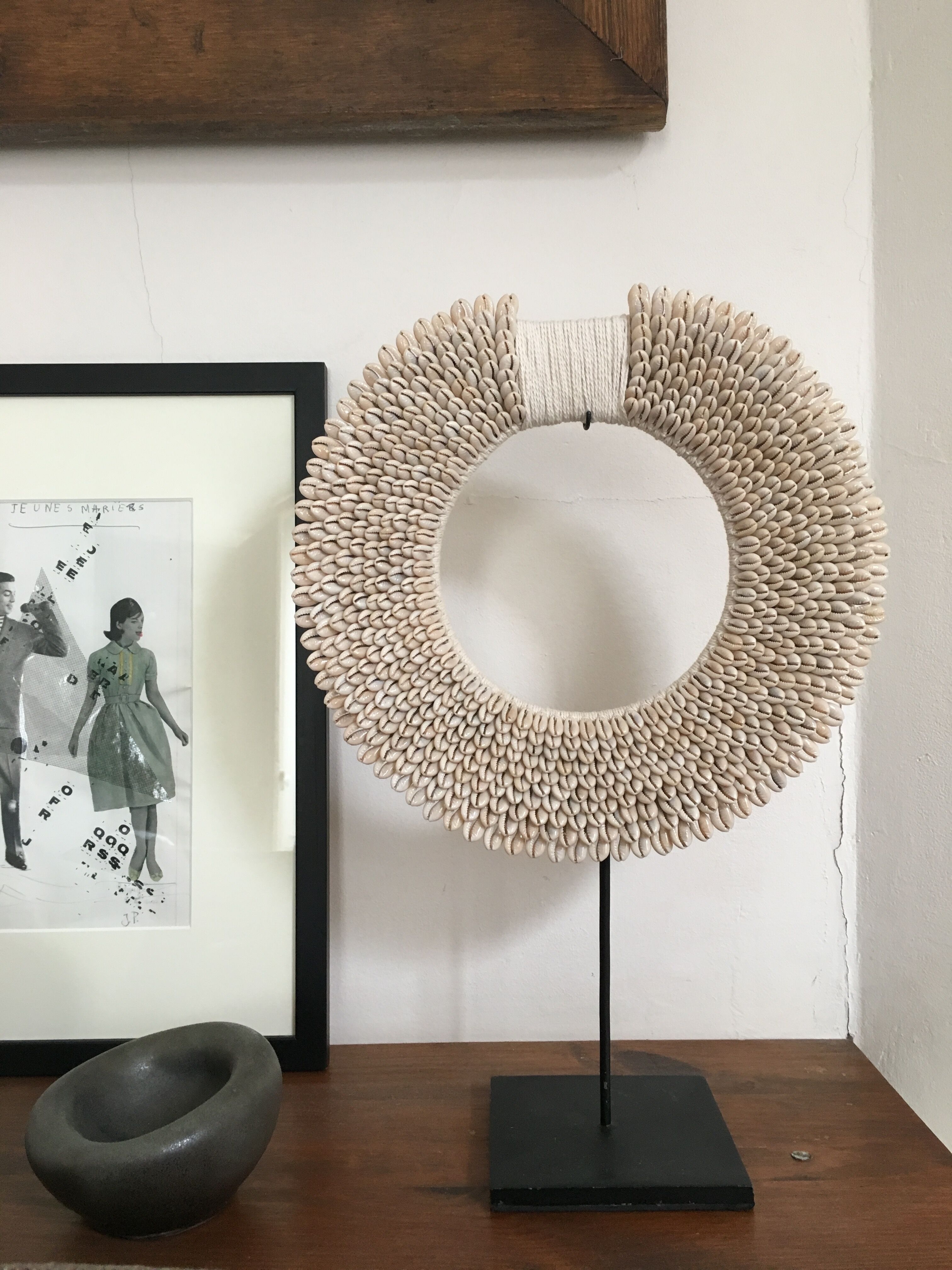 Sculpture tribal necklace Papou in shells