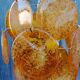 Vintage chandelier orange badge italy 1970