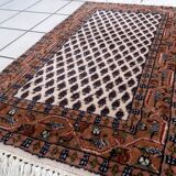Tapis vintage indien Seraband fait main en laine – 56 x 89 cm – Années 1970