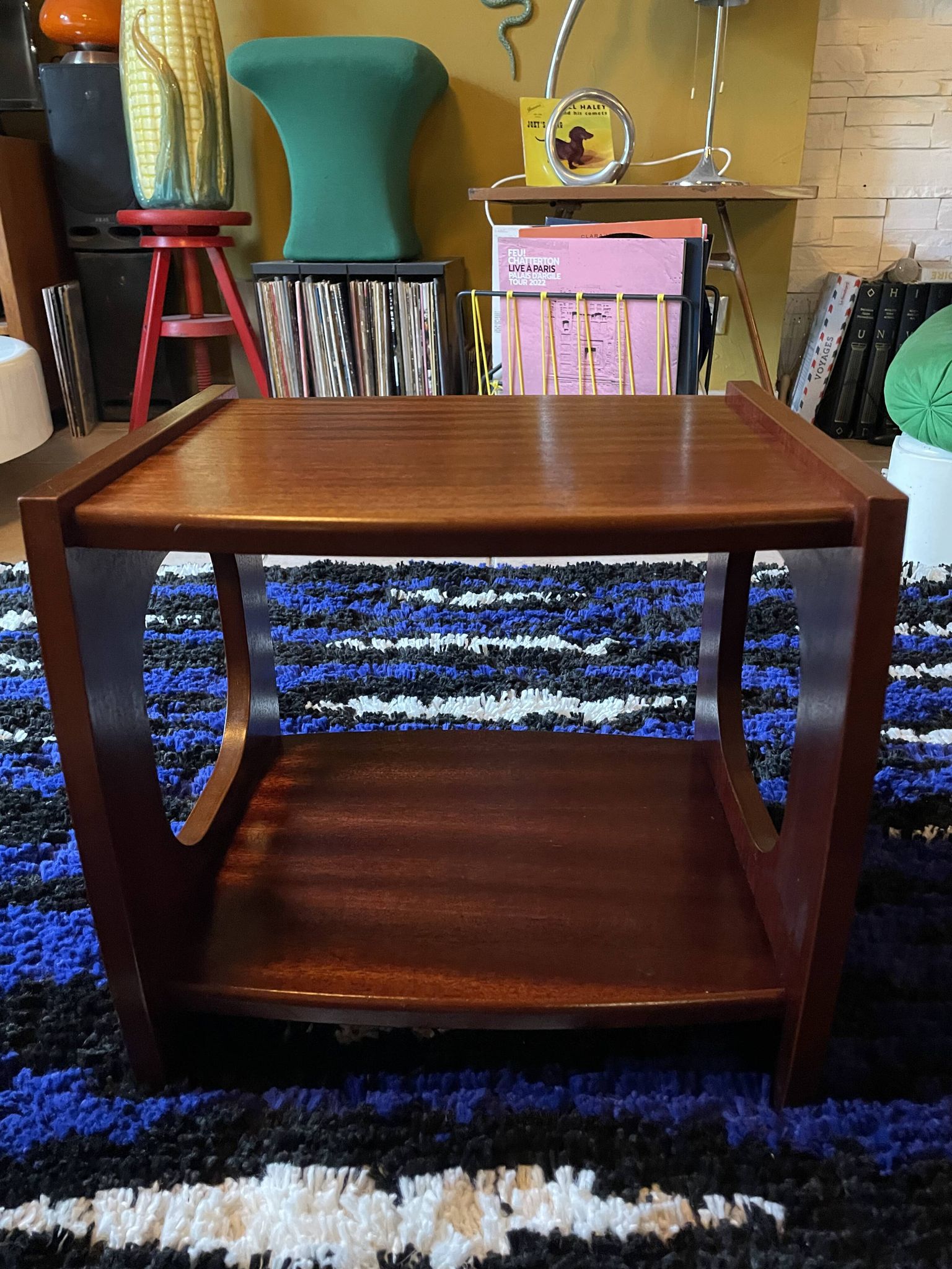 Set of three nesting coffee tables, 1970, dark wood