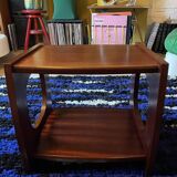 Trio of nesting coffee tables, 1970, dark wood