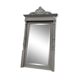 Mirror beginning XXth patinated gray 181cmx102cm