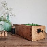 Old wooden drawer with key