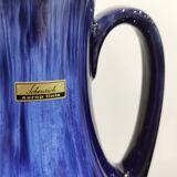 Handle vase West Germany 407-35 in vintage blue ceramic Scheurich 70'S